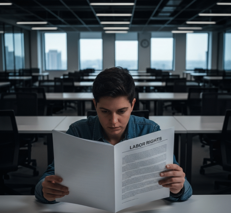 A Person reading a Job contract