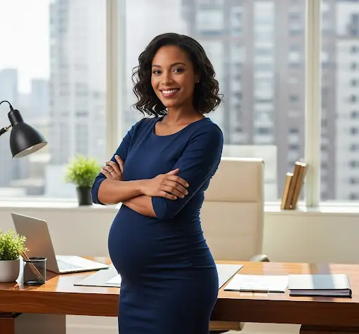 A Women is going to Maternity Leave