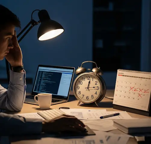 Person calculating own over Time