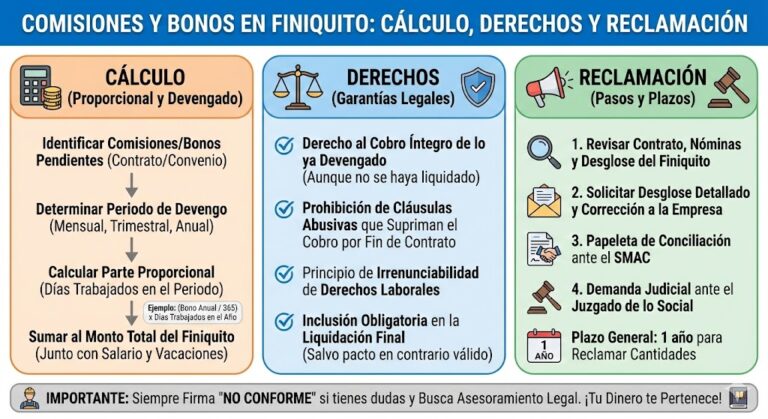 Comisiones y Bonos en Finiquito