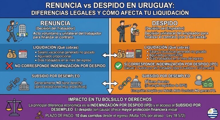 Renuncia vs Despido en Uruguay